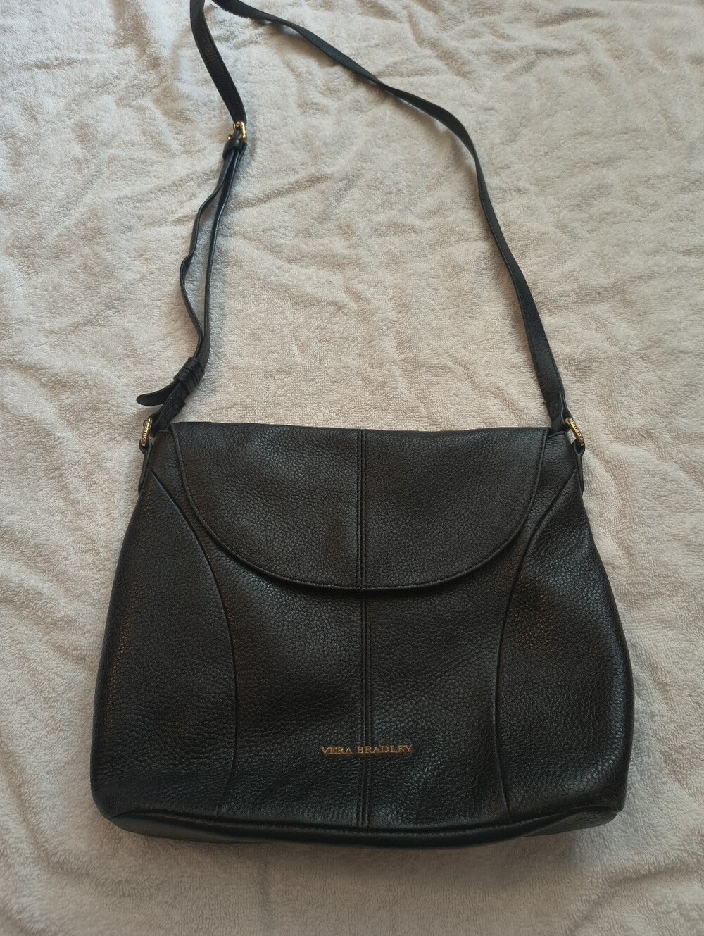 Vera Bradley Black Leather Crossbody Bag